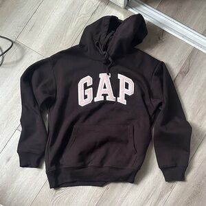 GAP Brown Hoodie with Pink Lettering